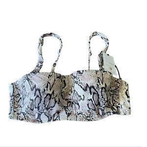 SHADE & SHORE snake print bandeau balconette bikini top size 34B
